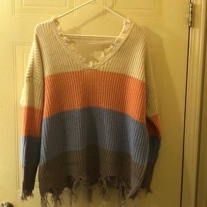 Beautiful 4 different color pattern sweater!